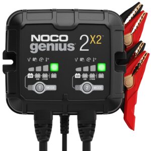 NOCO GENIUS 2X2 6V/12V 2-Bank, 4-Amp Smart Battery Charger