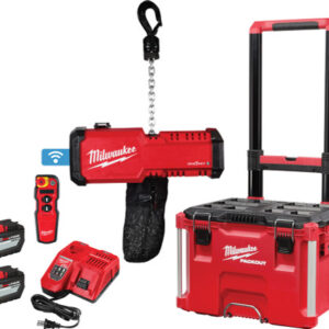 Milwaukee M18™ Compact 1-Ton Chain Hoist W/ One-Key™ Kit, W/ (2) Hd12.0 Batteries, (1) Multi-Voltage Charger, (1) Packout Rolling Toolbox